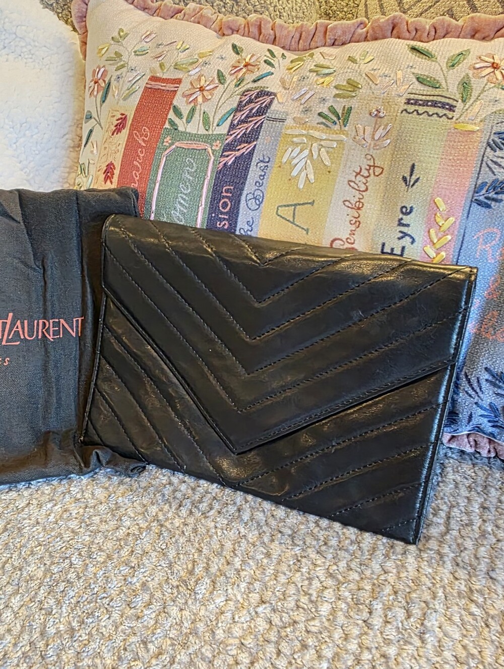 Vintage Yves Saint Laurent Black Quilted Clutch